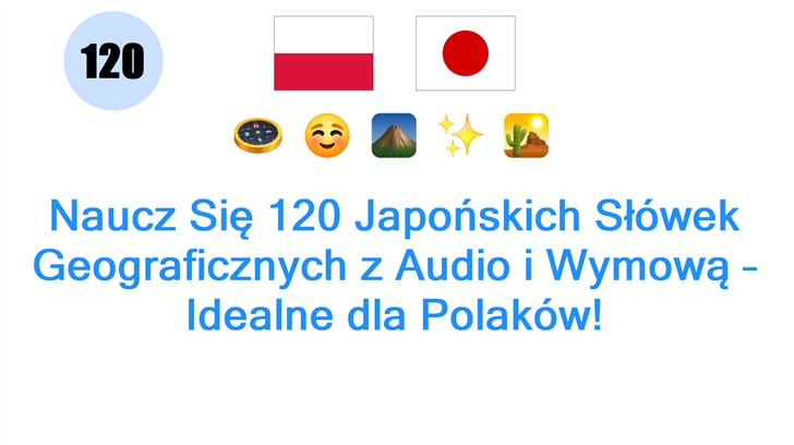 Naucz Się 120 Japońskich Słówek Geograficznych z Audio i Wymową – Idealne dla Polaków!